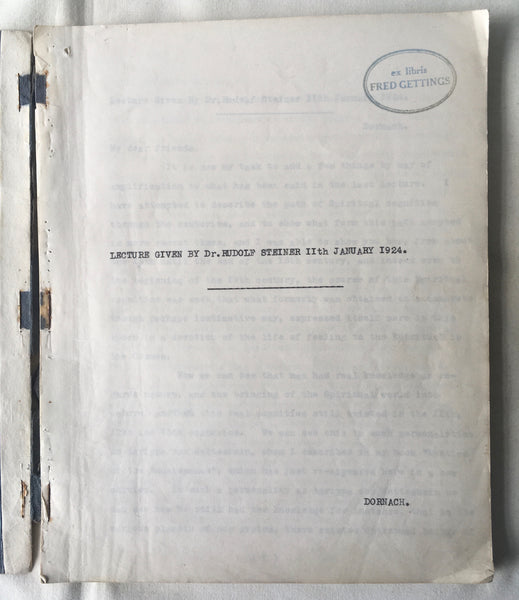 Dr. Rudolf Steiner - Teachings & Initiations of the Old Rosicrucians - 3 Lectures - 1924