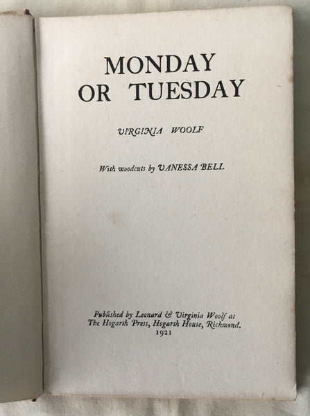 Virginia Woolf - Monday or Tuesday UK 1st 1921
