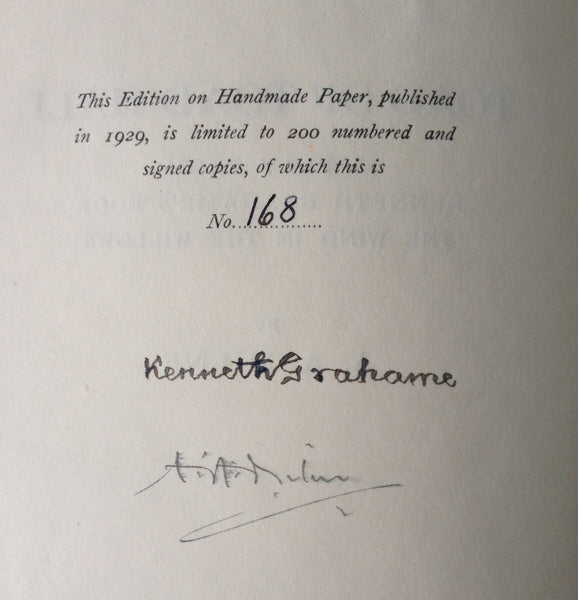 AA Milne; Kenneth Grahame - Toad of Toad Hall - Signed Limited - 1929