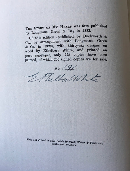 Ethelbert White - The Story of My Heart - Signed Limited Edition
