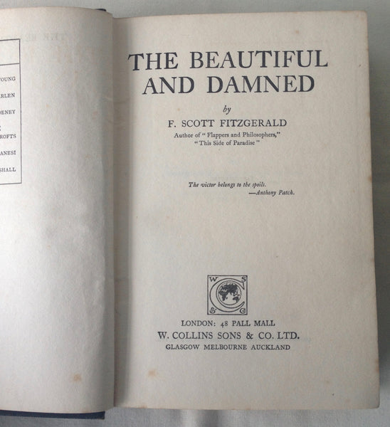 F Scott Fitzgerald - The Beautiful and Damned UK 1st 1922